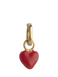 ENAMEL Copenhagen heart charm red enamel gold vermeil D6mm, UK version