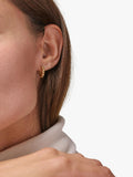 ENAMEL Copenhagen ball hoop earrings gold plated sterling silver 1.5cm, imported from the UK