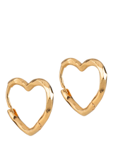 John Lewis ENAMEL Copenhagen Organic Heart Small Hoop Earrings, Gold- Buy online at McGrocer