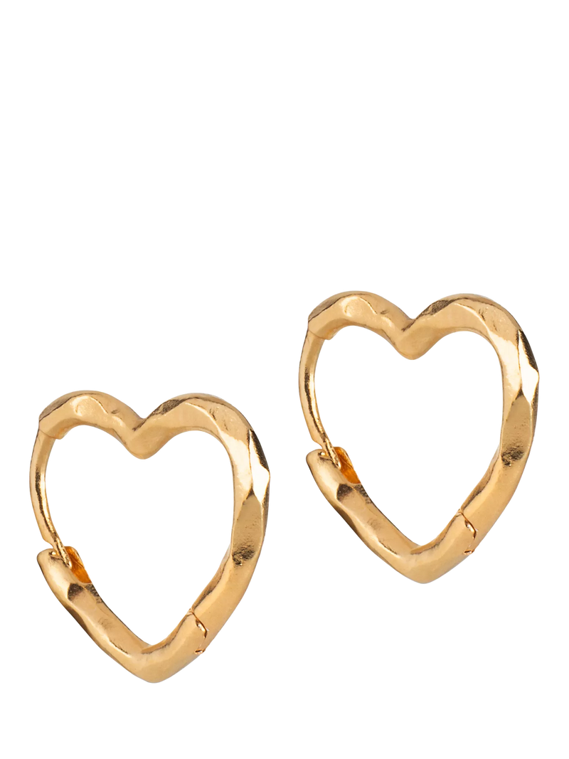 ENAMEL Copenhagen gold heart hoop earrings 14mm, UK version