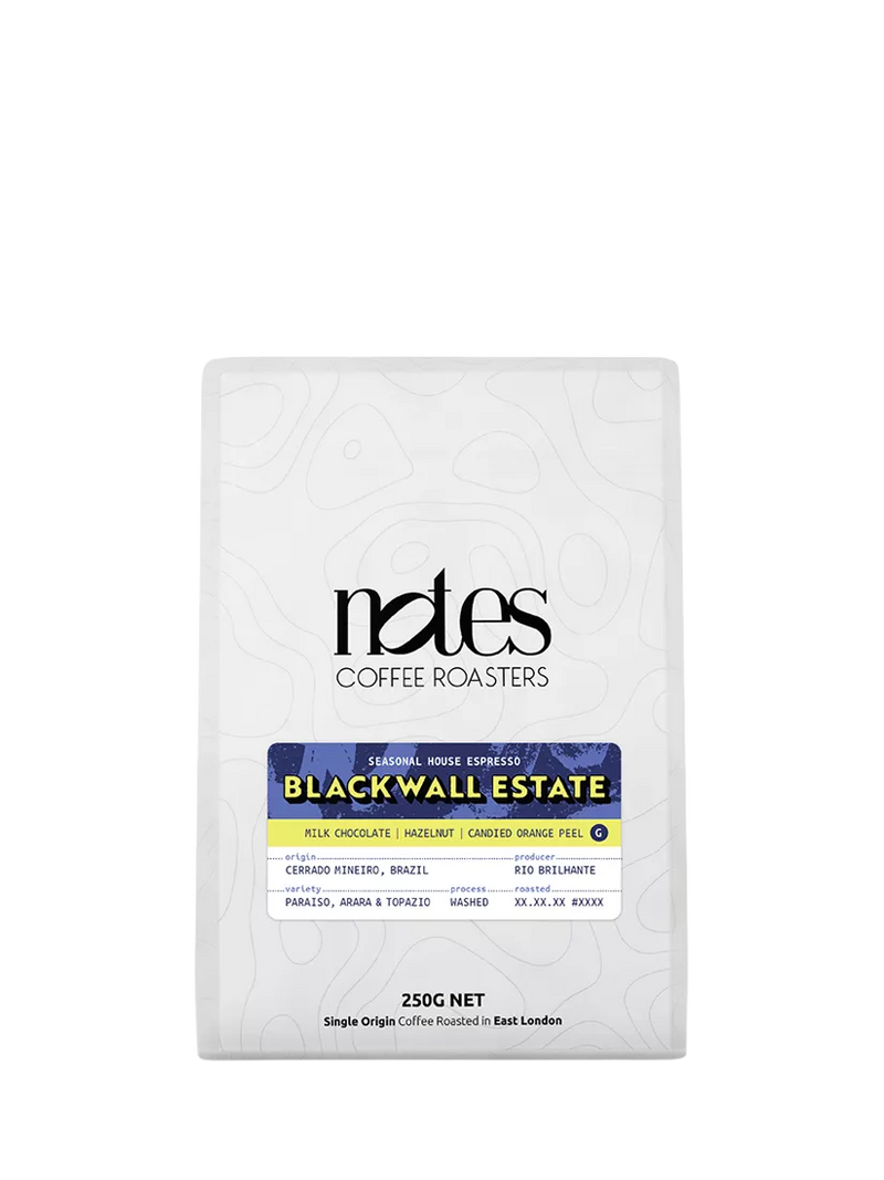 Notes Blackwall Estate whole bean coffee 250g (British brand)