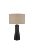 Pacific Draydon mango wood table lamp with linen shade - British product
