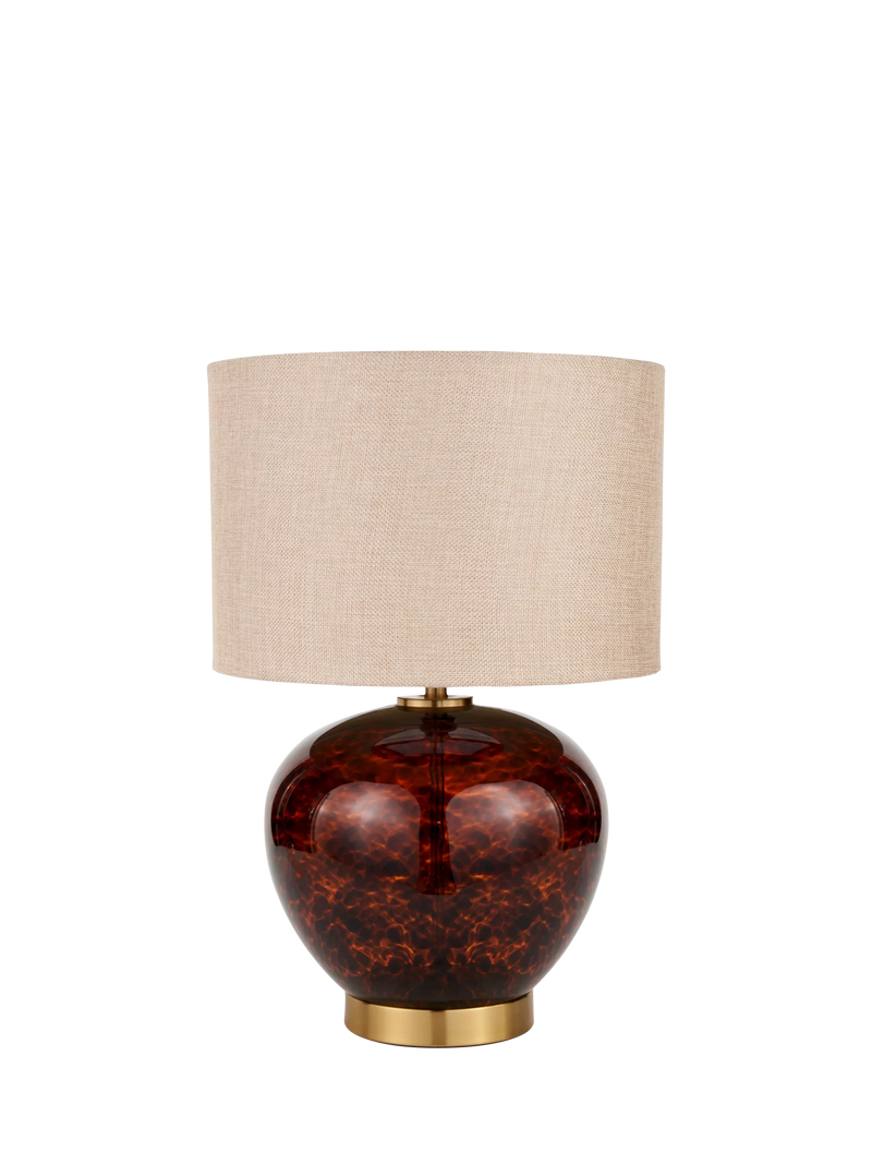 Pacific glass table lamp tortoiseshell brown 44cm, UK version