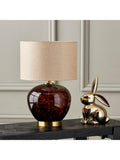 Pacific glass table lamp tortoiseshell brown 44cm, UK version