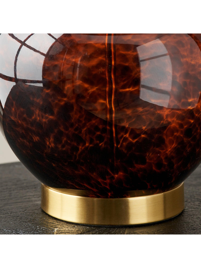 Pacific glass table lamp tortoiseshell brown 44cm, UK version