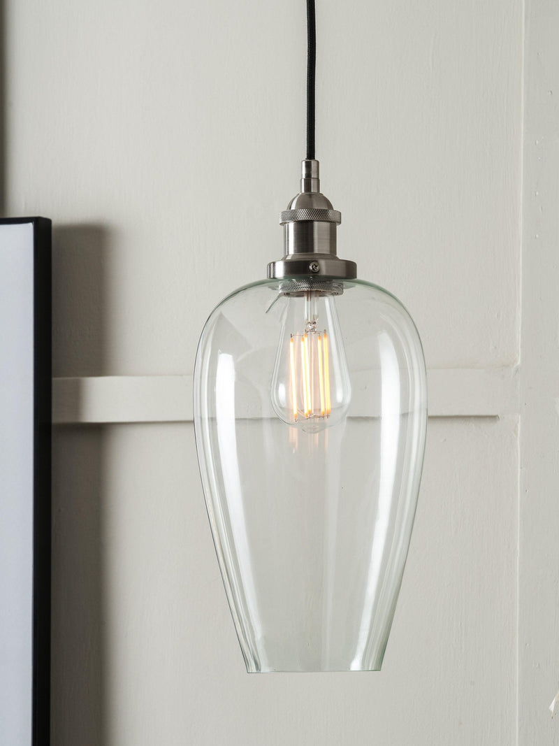 Pacific Clio long glass shade pendant ceiling light 123cm - British product