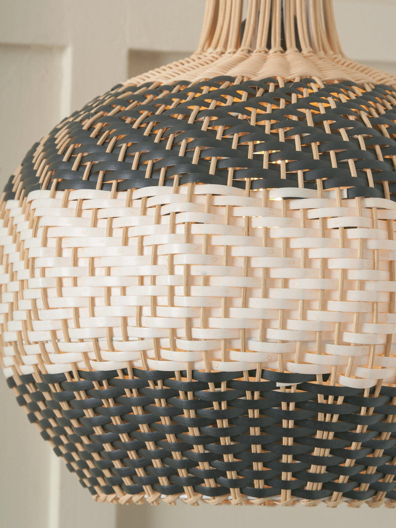 Pacific woven rattan pendant ceiling light black 39cm - British product