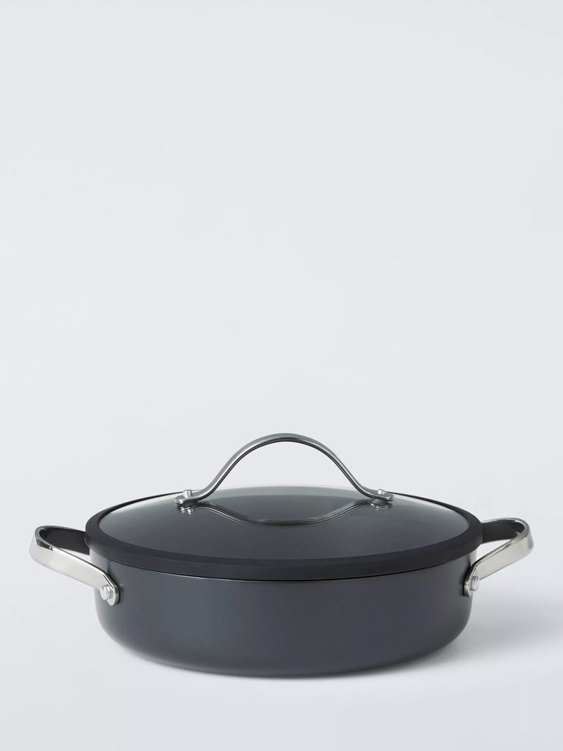 John Lewis non-stick aluminium casserole pan with glass lid - British product