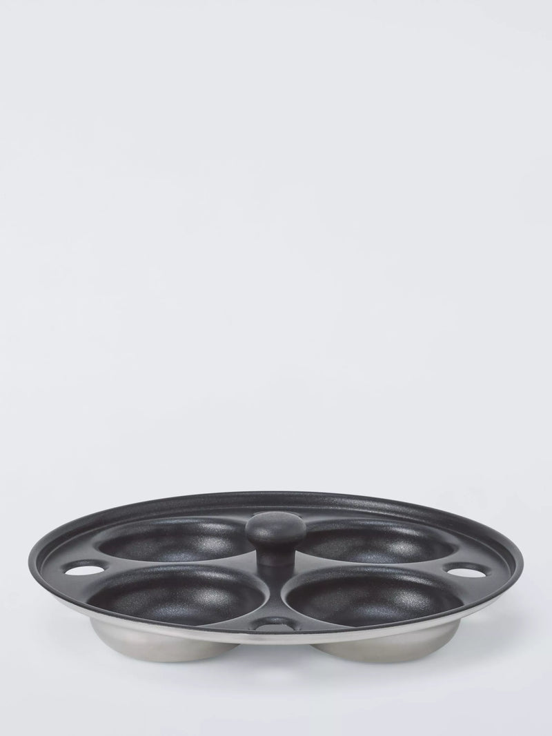 John Lewis non-stick egg poacher insert 4-hole stainless steel (British brand)