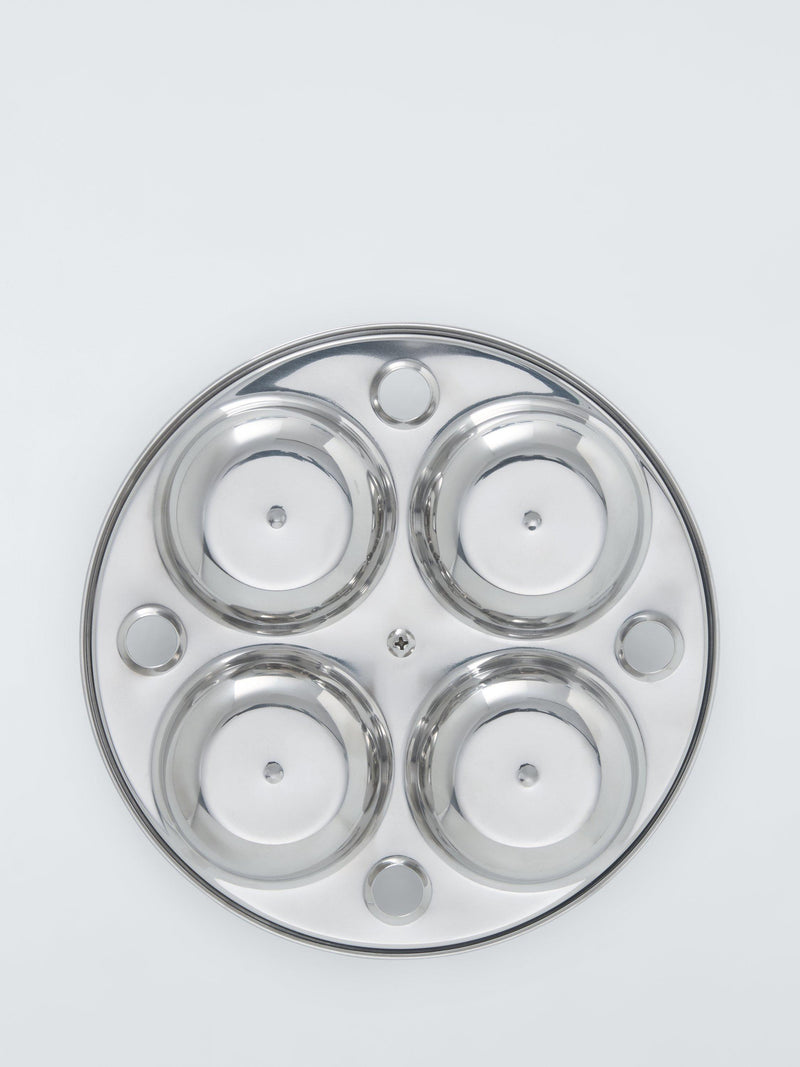 John Lewis non-stick egg poacher insert 4-hole stainless steel (British brand)