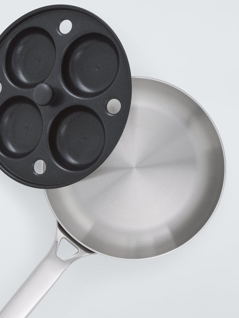 John Lewis non-stick egg poacher insert 4-hole stainless steel (British brand)