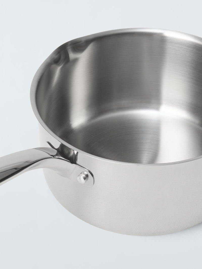 John Lewis 3-piece stainless steel saucepan set (British brand)