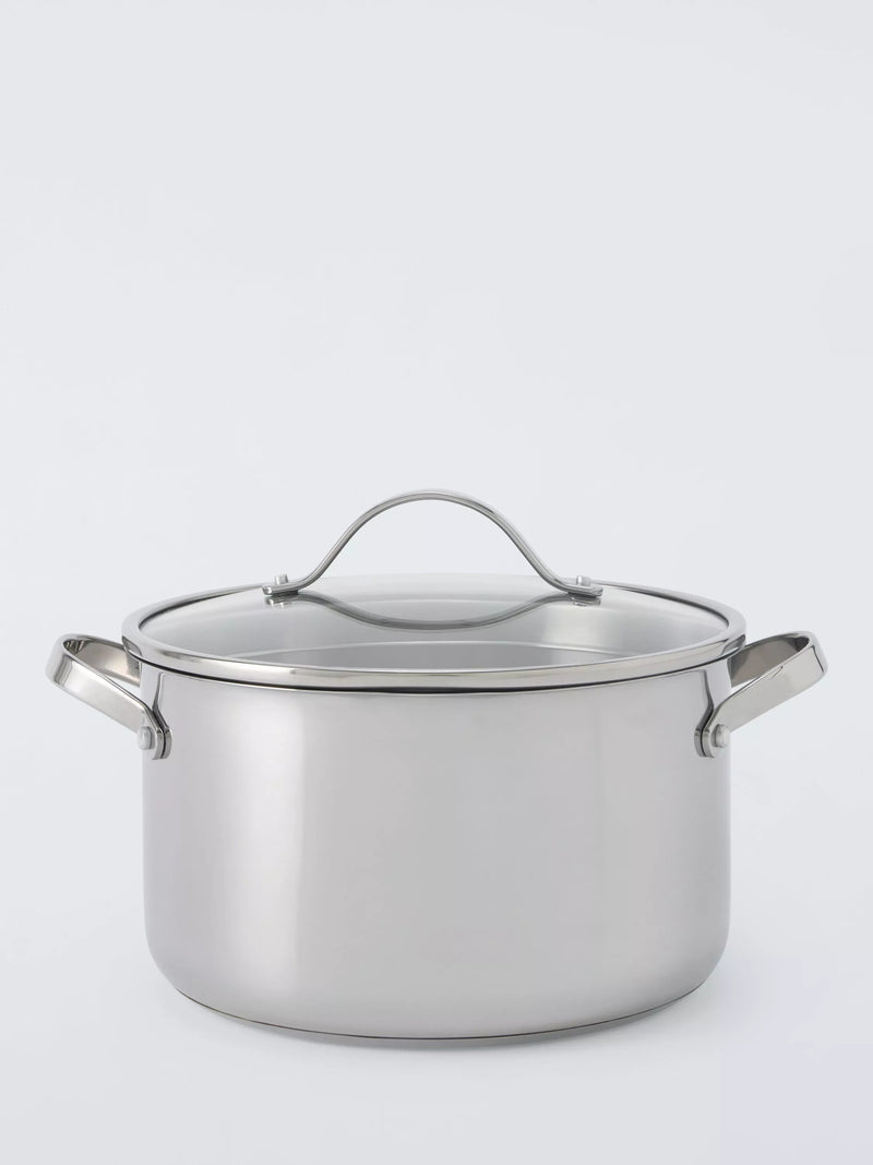 John Lewis stainless steel casserole 24cm with lid (British brand)