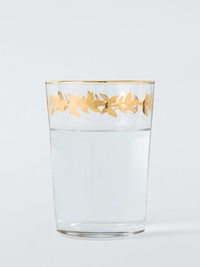John Lewis Leaf Rim Tumbler Clear Gold 500ml, UK version