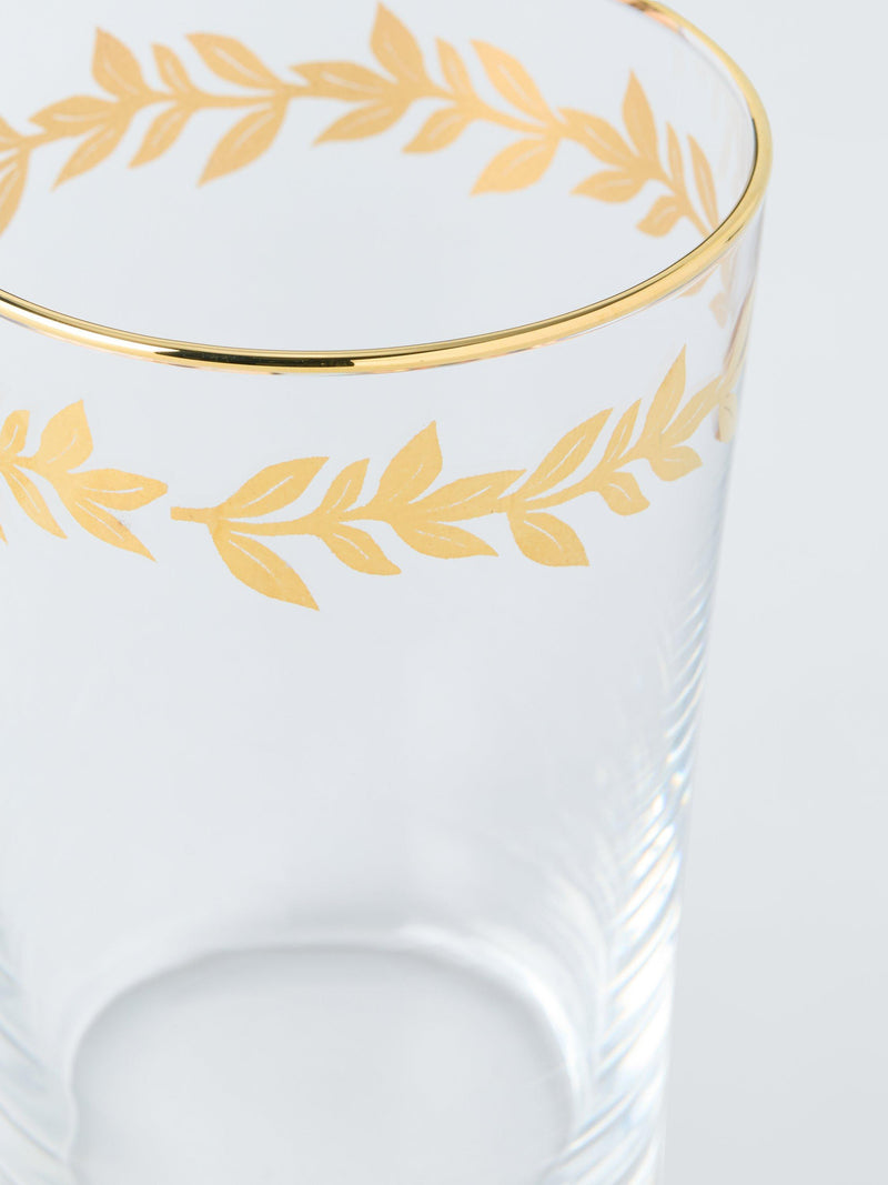 John Lewis Leaf Rim Tumbler Clear Gold 500ml, UK version