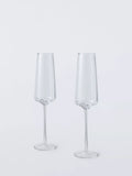 John Lewis twisted stem champagne flute set of 2 clear glass - UK version
