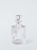 John Lewis ribbed cut glass decanter and tumblers, imported from the UK