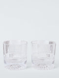 John Lewis ribbed cut glass decanter and tumblers, imported from the UK