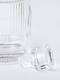 John Lewis ribbed cut glass decanter and tumblers, imported from the UK