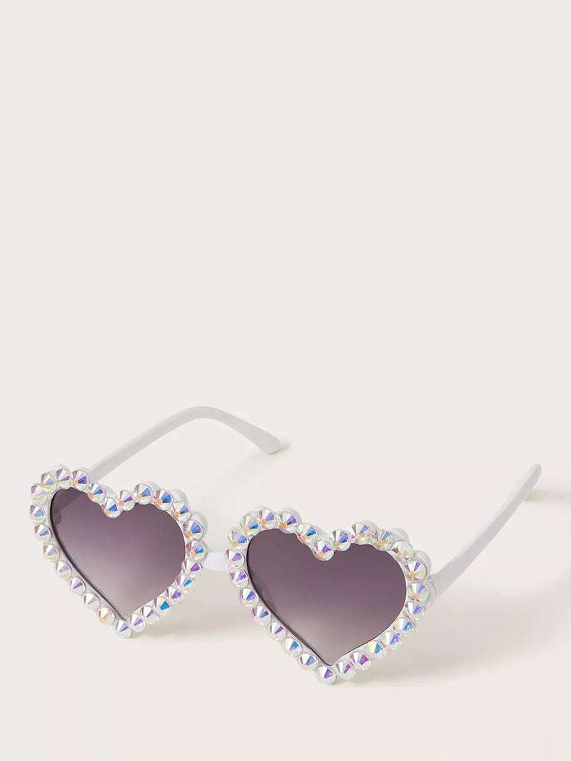Monsoon kids heart shaped sunglasses white purple gradient (British brand)