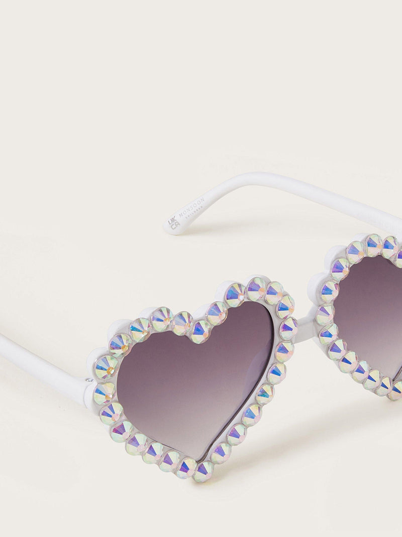 Monsoon kids heart shaped sunglasses white purple gradient (British brand)