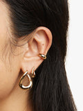Astrid & Miyu Molten large hoop earrings in gold, UK version