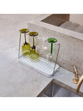 Joseph Joseph stemware rack in stone finish for up to 4 glasses, UK version