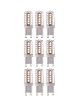 John Lewis Saxby G9 LED 3.2W Dimmable Clear Capsule Bulbs, Warm White, Pack of 9- Buy online at McGrocer