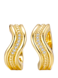 DPT Antwerp flowing band huggie earrings with diamonds 15mm (British brand)