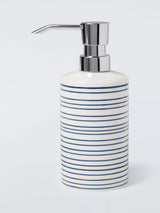 John Lewis John Lewis Fine Stripe Soap Dispenser Navy (320ml)- Buy online at McGrocer