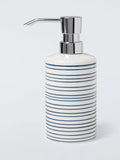 John Lewis Fine Stripe navy soap dispenser 320ml - British product