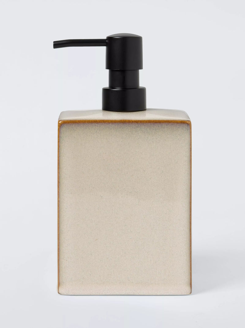 John Lewis glazed ceramic soap dispenser in grey, UK version