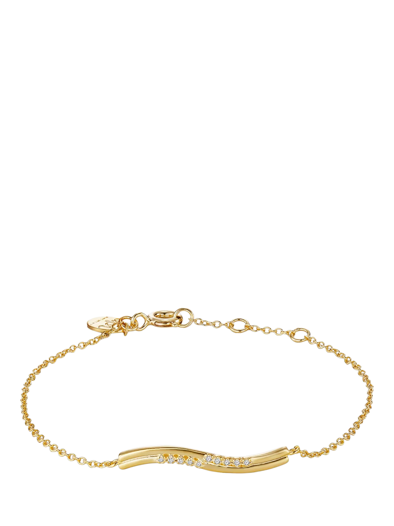 DPT Antwerp diamond wave bracelet gold 0.03ct, imported from the UK