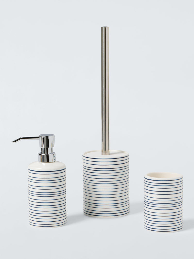 John Lewis navy toilet brush and holder - British product