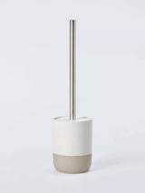 John Lewis John Lewis Matte Ceramic Toilet Brush and Holder Natural- Buy online at McGrocer