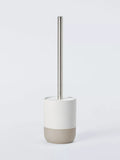 John Lewis matte ceramic toilet brush holder Natural, imported from the UK
