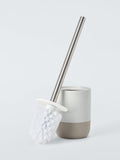 John Lewis matte ceramic toilet brush holder Natural, imported from the UK