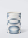 John Lewis fine stripe bathroom tumbler navy 225ml ceramic - imported from the UK