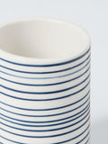 John Lewis fine stripe bathroom tumbler navy 225ml ceramic - imported from the UK