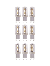 John Lewis Saxby G9 LED 3.2W Dimmable Clear Capsule Light Bulbs, Cool White, Pack of 9- Buy online at McGrocer