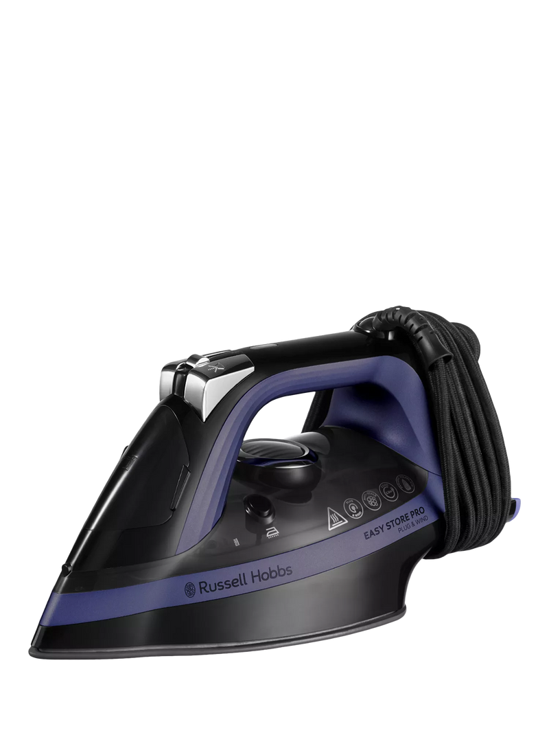 Russell Hobbs Easy Store Pro steam iron purple black - British product