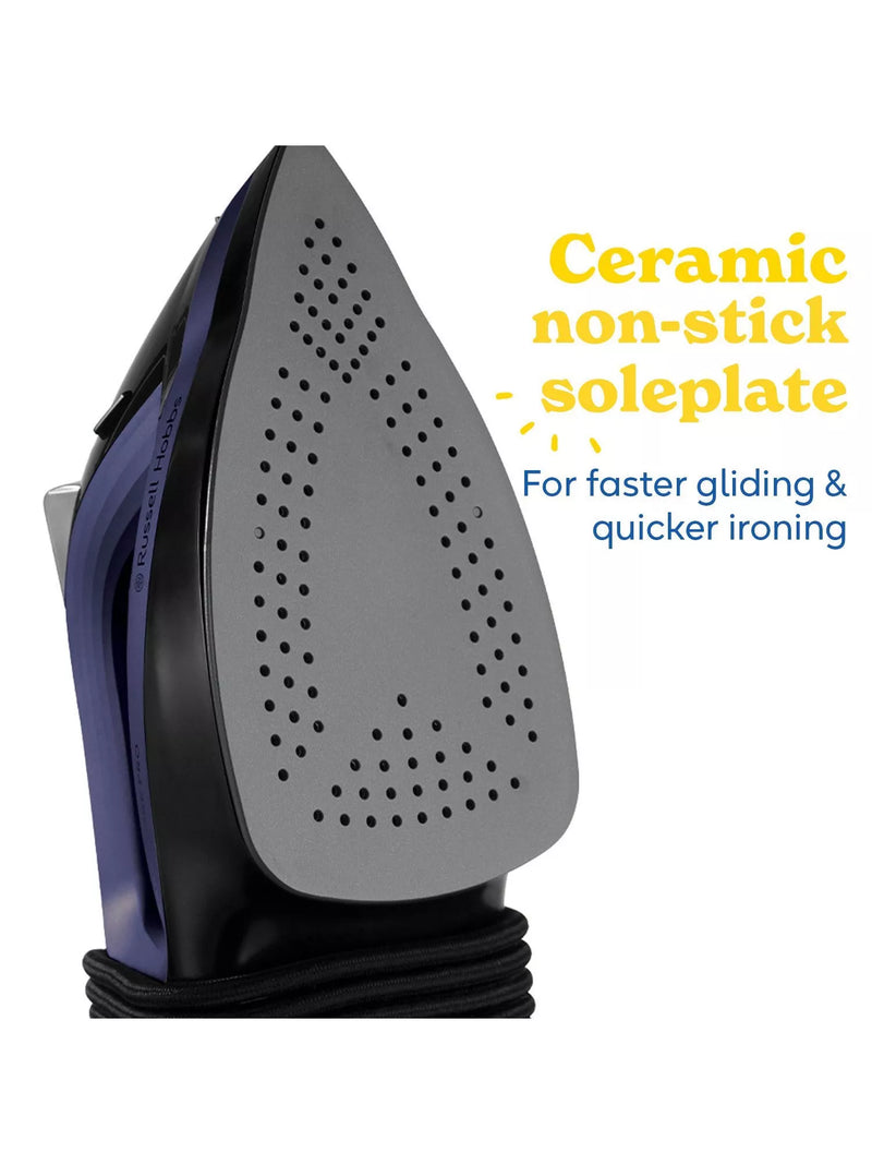 Russell Hobbs Easy Store Pro steam iron purple black - British product