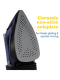 Russell Hobbs Easy Store Pro steam iron purple black - British product