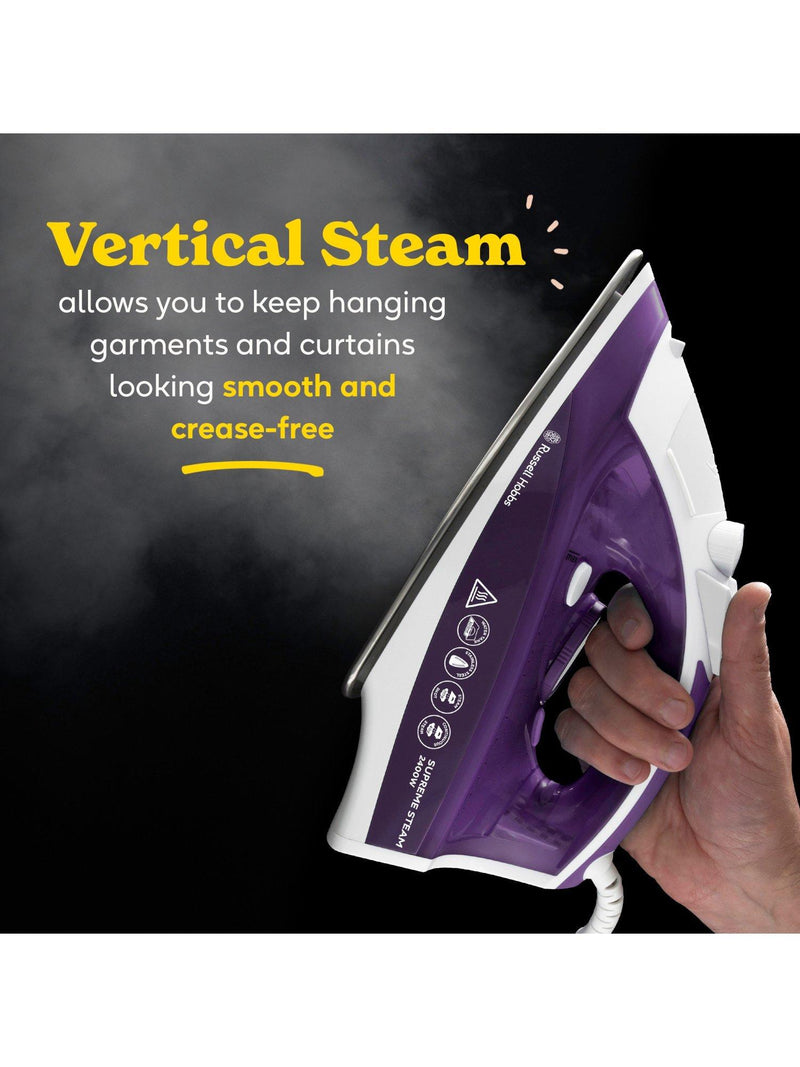 Russell Hobbs Supreme Steam Iron purple/white, imported from the UK