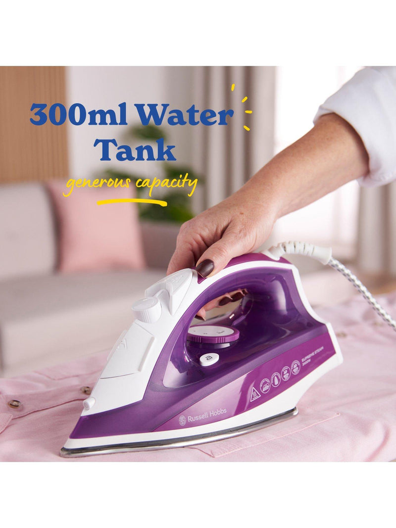 Russell Hobbs Supreme Steam Iron purple/white, imported from the UK