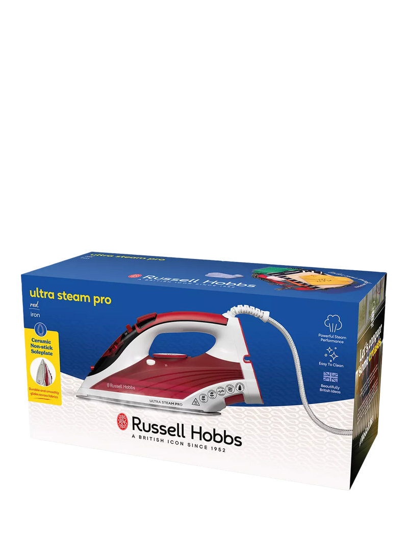 Russell Hobbs Ultra Steam Pro iron ceramic soleplate 320ml (British brand)