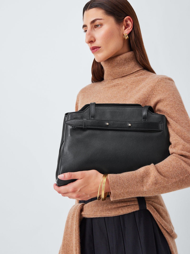 John Lewis triple compartment leather shoulder bag - British product