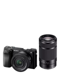 Sony A6100 mirrorless camera with double zoom lens kit - British product
