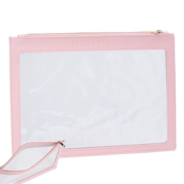 Nanshy Clear Makeup Pouch Pink 29cm imported from the UK