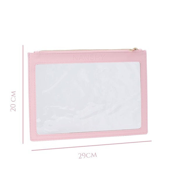 Nanshy Clear Makeup Pouch Pink 29cm imported from the UK